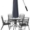 OKPOW Outdoor Umbrella Cover - Small Patio Cover for 6 ft to 9 ft Table Umbrellas - Waterproof Windproof Anti-UV Garden Parasol Covers, Dark Grey