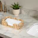 Rattan Wicker Napkin Holder Flat 9.5x5.5, Scalloped Napkin Dispenser Guest Towel Holder for Bathroom, Kitchen, Dining, Bar Beverage Accessories and Home Farmhouse&Rustic Decor (Natural)