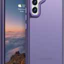 Rayboen for Samsung Galaxy S22 Case, Translucent Frosted Hard Back Silicone Edge Skin Feel Anti-Scratch Protective Slim Phone Cover for Samsung S22 5G, Matte Purple