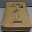 Lamosi 100 Pack 16 oz Clear Plastic Cups with Lids and Straws, Disposable Plastic Coffee Cups with Lids for Iced Coffee, Cold Beverages, Smoothies and To-Go Drinks