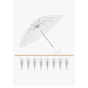 Clear Wedding Umbrellas Bulk, High-Visibility Transparent Rain Umbrella, Firm and Durable, Easy Operation, Large Clear Umbrella for Wedding Bride Groom Photography Golf Outdoor, White Clear, 8 pcs