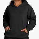 Eytino Plus Size Sweatshirt for Women Casual Long Sleeve Pullover Hooded Tops With Pockets Fall Outfits Clothes M