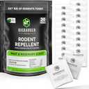 BugBarrier's Extra-Strength Mouse Repellent Deterrent Pouches, USDA 99% Biobased, Peppermint & Rosemary Oils Repel Mice Nesting in Car, RV, Boat, Garage, Shed, Cabin Made in The USA (Pack of 20)