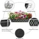 4 Pack 24 Inch Window Boxes Planters Railing Planter Box with Adjustable Brackets & Non-Woven Fabric Plant Grow Bags Deck Railing Planter Boxes Balcony Hanging Flower Box for Outdoor Plants