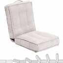 Adjustable Floor Chair with Back Support, 6-Position, Folding Japanese Meditation Tatami Chair, Comfy Gaming Chairs for Adults, Accent Reading Chairs, Living Room, Bedroom, Light Grey