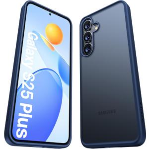 TORRAS Shockproof for Samsung Galaxy S25 Plus Case, 12FT Military-Grade Protection, Slim Case for Samsung S25 Plus Case, Matte Translucent Blue, Thin, Guardian Series