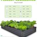 GrowHaus 8x4x1FT Galvanized Raised Garden Bed, Planter Boxes Outdoor Large Metal Garden Beds for Planting Vegetables Flowers Herbs Rectangle Dark Gray