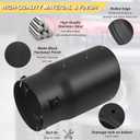 Vurkcy Adjustable 2.0"-2.5" Inlet Diesel Exhaust Tip, 3.5" Outlet, 6" Overall Length Double Wall Stainless Steel Tail Pipe fit for 2.0"/ 2.25"/2.5" OD Tailpipe, Bolt-On, Black