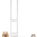 Cat Door for Sliding Glass Door,Adjustable Height 78" to 82",Pet Doors for Cats,Patio Sliding Door for Cats and Small Dogs Up to 40 Lb,White,Medium