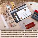 FOGWOWO 145Pcs Book Binding Kits for Beginners,Complete Bookbinding Kit Tools Materials with Instructions and Video Tutorials,Bookbinding Supplies Book Making Kit with A5 Paper Awl for DIY Crafts