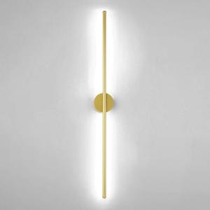 Gold Wall Sconce - Linear LED Wall Lamp for Hallway, Living Room, Bedroom - Minimalist Strip Design with 3 Color Modes(3 Color Mode,100cm)