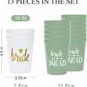 PartyGifts&beyond Bachelorette Party Cups 13packs Bride Squad Plastic Cups for Bridesmaid Bridal Shower Wedding Decorations