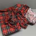 RUVANTI Flannel Sheets Queen Size - 100% Cotton Double Brushed Bed Sheets, Deep Pockets 16 Inches Queen Sheet Set, All Seasons Breathable & Extra Soft - Warm & Cozy, 4 Piece, Red Plaid