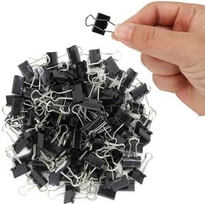 120 Pack Mini Binder Clips, Black Binder Clips, Small Paper Clips 15mm 5/8 Inch. Micro Size Office Clips for Home School Office and Business., Set of 2