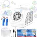 Automatic Rotating Bubble Machine 12 Holes Bubble Blower Plugin or Battery Operated Portable Bubble Maker 20000+ Big Bubbles Per Minute Bubbles for Outdoor Wedding Birthday Easter Party