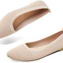ALTOCIS Womens Knit Ballet Flats Ladies Comfortable Pointed-Toe Dressy Shoes Casual Soft Flat Shoes Ballerina Walking Flats Shoes, Size 37