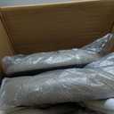 COLAMY Dining Chairs Set of 4, Modern Fabric Upholstered Dining Room Kitchen Side Chairs with Iron Legs, Open Back and Padded Seat, for Living Room/Restaurant/Cafe, Taupe