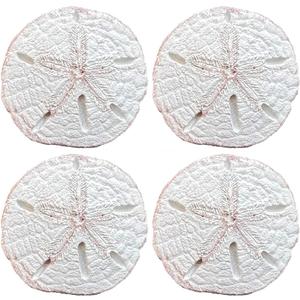 Top Brass Realistic Large Sand Dollar Drawer Pulls/Cabinet Knobs (4 Knob Set) - Screws Included - Beach Ocean Sea Shell Coastal Nautical Decor