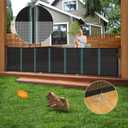140'' Retractable Baby Gates Extra Wide,34" Tall Retractable Dog Gate for Doorways, Security Upgrade Reinforcement Rods Extra Long Retractable Baby Gate for Stairs, Indoor/Outdoor Retractable Gate