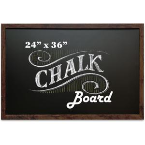 Loddie Doddie Magnetic Chalkboard & Magnet Board - 24 x 36 in, Rustic Wood Frame - Stain-Resistant Surface for Chalk Calendar - Photo & Note Organization with Magnet Display - Rustic Wall Decor