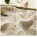 EMME Cotton Throw Blanket Large 50"x70" Gifts for Women 100% Muslin for Couch Breathable Gauze All Season Light Tan Soft and Lightweight Pre-Washed