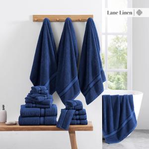 Lane Linen Towels 6 Pack 28"x16.5" - Navy