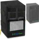 Two Black Waterproof 600D Outdoor Speaker Covers for C-Bracket Mounted Speakers  Fits Yamaha NS-AW194, Polk Audio Atrium 4 (Max Dimensions: H 9.85" x W 5.9" x D 6.9") (Small)