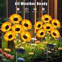 Solar Sunflower Lights Outdoor Flower Garden Stake Lights,4 Pack 24 Sunflower Waterproof Lights for Outside Party Gardening Gifts Mother's Day for Patio Yard Pathway Party Housewarming Gift