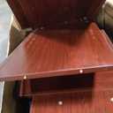 Freestanding Kitchen Sideboard Buffet Cabinet with Storage & LED Light, Wine Bar Cabinet for Liquor, Wine and Coffee Bar with Rack and Glass Holder for Home Living Room, Dining Room (Walnut Color) (47.24"D x 15.75"W x 35.43"H)