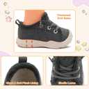 FEETCITY Toddler Walking Shoes Toddler Slip on Shoes Boys Sneakers Soft Tennis Shoe Barefoot Shoe Dark grey