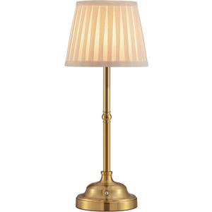 KDG Portables Cordless Table Lamp, Fabric Shade Desk Lamp, 5000mAh Rechargeable Battery Powered Lighting, Dimmable Light for Dining Room, Bedroom, Bedside, Bar, Night Light, Camping, Balcony (Bronze)