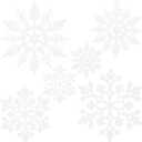 Sea Team Plastic Christmas Glitter Snowflake Ornaments Christmas Tree Decorations, 2, 3, 4 Inches, Set of 36, White (Multi-sized)