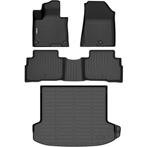 GINOWY-Floor Mats & Cargo Liner for Kia Sportage Hybrid 2026, TPE All Weather Sportage 2026 Floor Mats, Waterproof Trunk Mat Non-Slip Trunk Mat Floor Liners Accessories Black