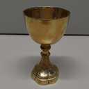 Vintage Brass Chalice Goblet  Handmade Gold Wine Goblet for Church, Wedding, or Gift  Catholic Religious Decor & Holy Ceremony Drinkware 230 ml Communion Cup, 6.2" (X Large)