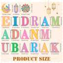 20 Pcs Ramadan Mubarak Yard Signs 17 Letters 3 Patterns with Stakes Outdoor Eid Islamic Festival Celebration Party Decorations for Home Cheerful Ramadan (Novel Style,Multicolor)