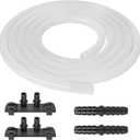 Ice Maker Drain Tube for GE 2.0, Water Line Hose Extension with Plug for GE Opal Nugget Countertop Ice Maker Parts, 6.22 Feet 1/4'' ID Silicone Draining Hoses with Stopper Cap Hanger Holder Clip