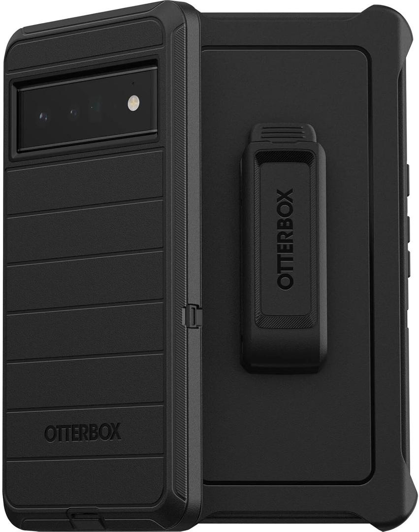 OtterBox Google Pixel 6 Pro (Only) - Defender Series Case - Black - Holster Clip Included - Microbial Defense Protection - Non-Retail Packaging