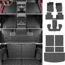 powoq 6 Seats Floor Mats Compatible with 2021-2026 Jeep Grand Cherokee L Cargo Mat Floor Liner TPE Replacement for 2021-2026 Jeep Grand Cherokee L Accessories (Trunk Mat+Backrest Mats+Floor mats)