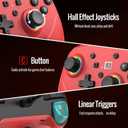 BETMI RGB Wired Pro Controller for Switch 2 with 9-Axis Motion Sensing/C Button/Hall Effect Joysticks/LED Light/Dual Vibration/Built-in Stereo Jack/Marco, Gamepad Fit for Switch/Lite/OLED/PC (Red)