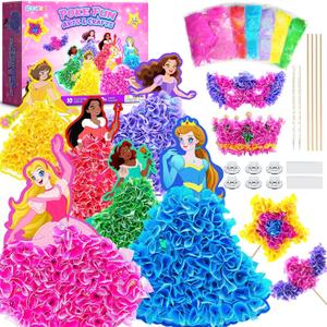 Gooidea 10PCS Poke Arts and Crafts for Girls Classical Princesses Poking Art, Mess-Free DIY Craft for Kids DIY Creative Activities Pretend Play Toy Gifts for Kids Age 4-9
