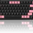 MageGee SKY81 75% Wireless Gasket Mechanical Gaming Keyboard, Hot Swappable RGB Custom Creamy Keyboard w/ 5-Layer Padding, BT/2.4G/USB-C, Knob Control, NKRO for Win/Mac (Pink&Black, Blue Whale Switch)