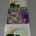 Clovers Gold Coin Jigsaw Puzzle 500 Pieces St Patrick's Day Rainbow DIY Wall Art Intellectual Decompressing Fun Game for Adults Teens