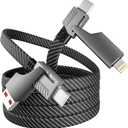 4 in 1 Charging Cable Fast Charging 65W, USB C Cable 4-in-1 USB Multi Charging Cable with E-Mark Chip, Multiple iPhone Charger Cord for iPhone 16/15/14/13 Series/Pad/Android/Tablets and More(4FT)
