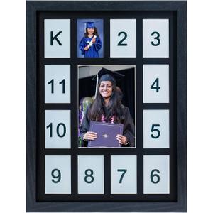 Hodeframe K-12 Graduation Photo FramesSchool Year Picture Frame, Collage Photo Frame for Baby First Year Keepsake, 12x16 Multi Picture Frame-13 Opening,Great for Children's Photos, Portrait