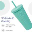 Copco 22oz Studded Insulated Tumblers with Straw and Lid, Set of 1, Acrylic Reusable Cold Drink Tumblers, Spill-Resistant, BPA-Free, Travel-Friendly, Cupholder Compatible (Teal)