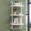FUSUNBAO Floating Shelves, Wall Shelves for Living Room, Bathroom, Kitchen, Bedroom, 3-Tier Shelves for Books/Storage/Wall Decor with 50lbs Capacity(Antique White 16inch)