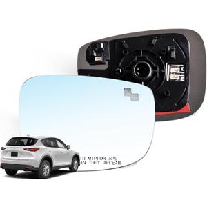 Passenger Side Mirror Glass w/Heated|Blind Spot Detection Compatible for Mazda CX-5 2017-2023 CX-9 2016-2023 Right Side Rear View RH Heating Mirror Glass with Backing Plate TK71-69-1G1