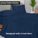 Royale Linens 2 Pack Bulk Flat Sheet Set - Top Sheets - Soft 1800 Microfiber - Wrinkle & Stain Resistant - for Hotel, Massage Table, Hospital, Dorm - King Flat Sheet Sold Separately (King, Navy)