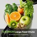 EanOruus Cold Press Juicer, 5.8" Wide Feed Chute Juice Extractor Machine with 400W, High Juice Yield, Slow Masticating Juicer for Whole Vegetables & Fruits, Silver