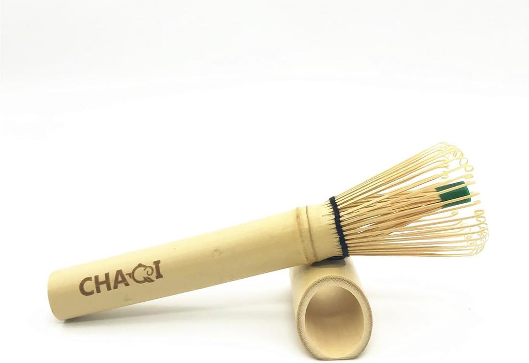 Home Soul Long Handle Bamboo Matcha Whisk Chasen For Mug/Cups (Golden)